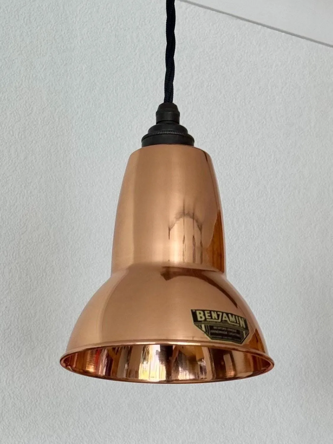 Alby ~ 3 x Solid Copper Lampshade Pendant Set Wooden Track Light | Dining Room | Kitchen Table