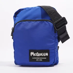 Alexander McQueen Mens Logo Crossbody Blue / Black / White