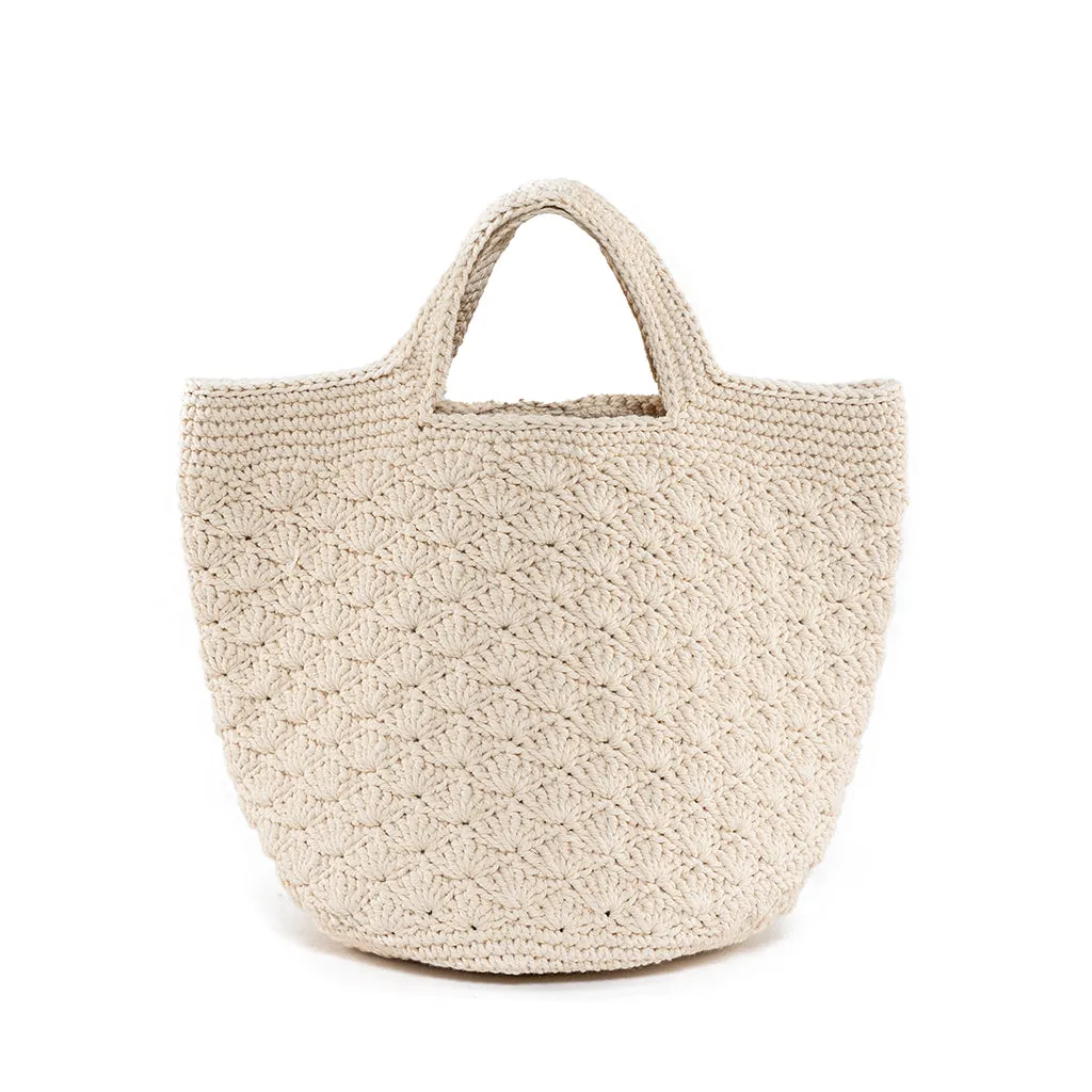 Ali Crochet Tote Small - Natural