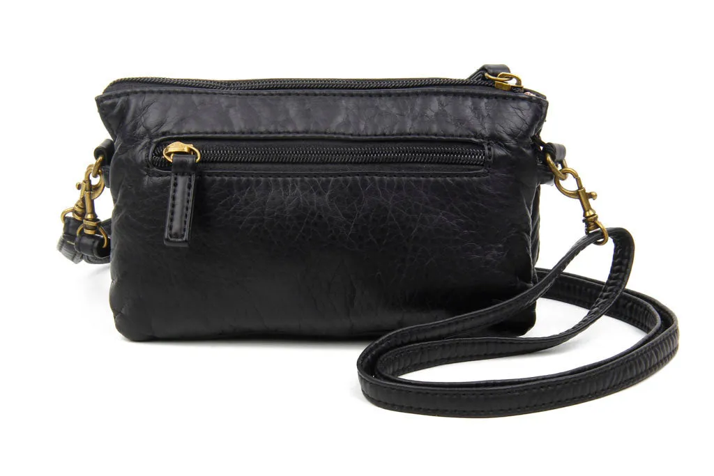 Anita Three Way Crossbody Wristlet Black