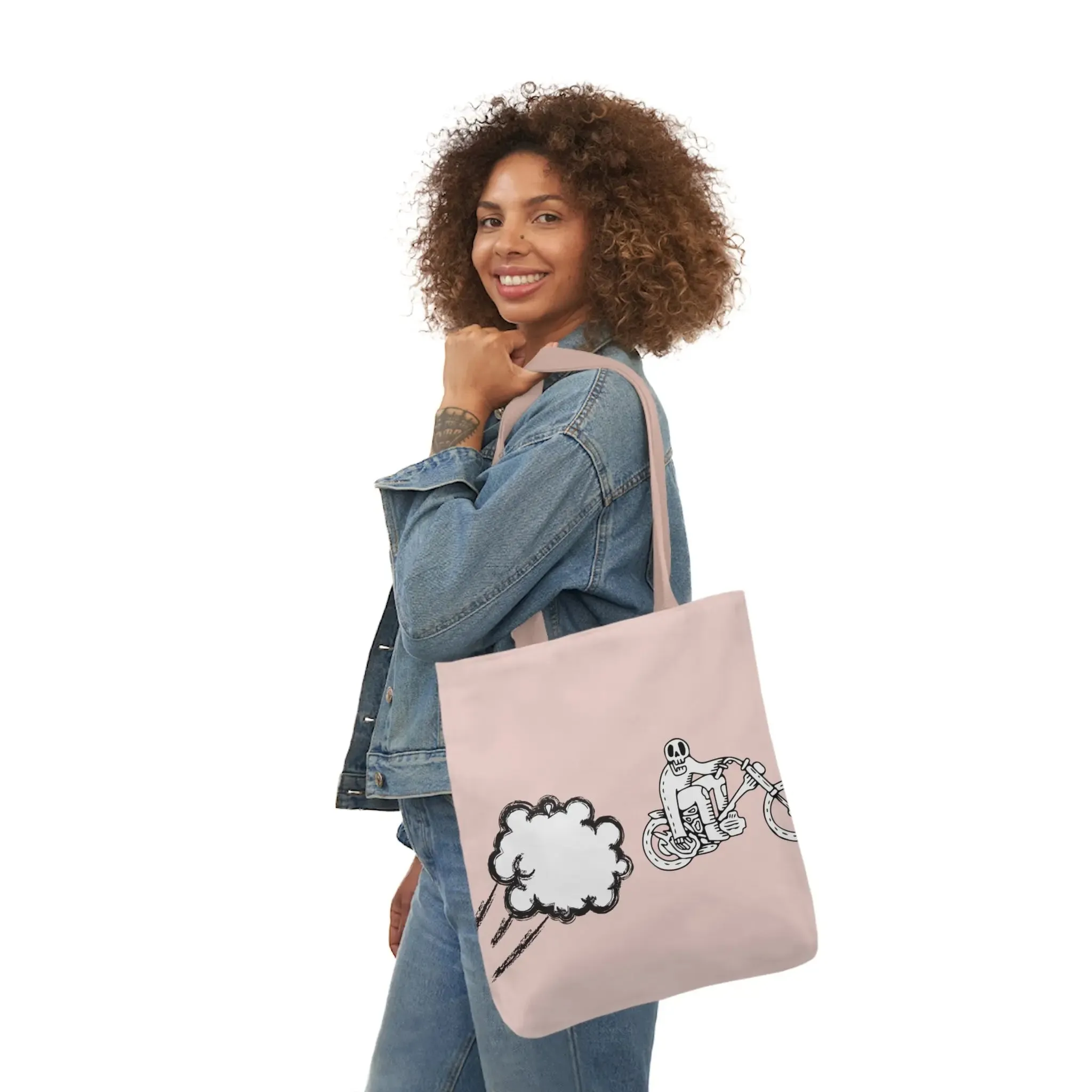 Bag Tote Bag, Ghost Ryder Canvas  5-Color Straps (Complementary Pink)