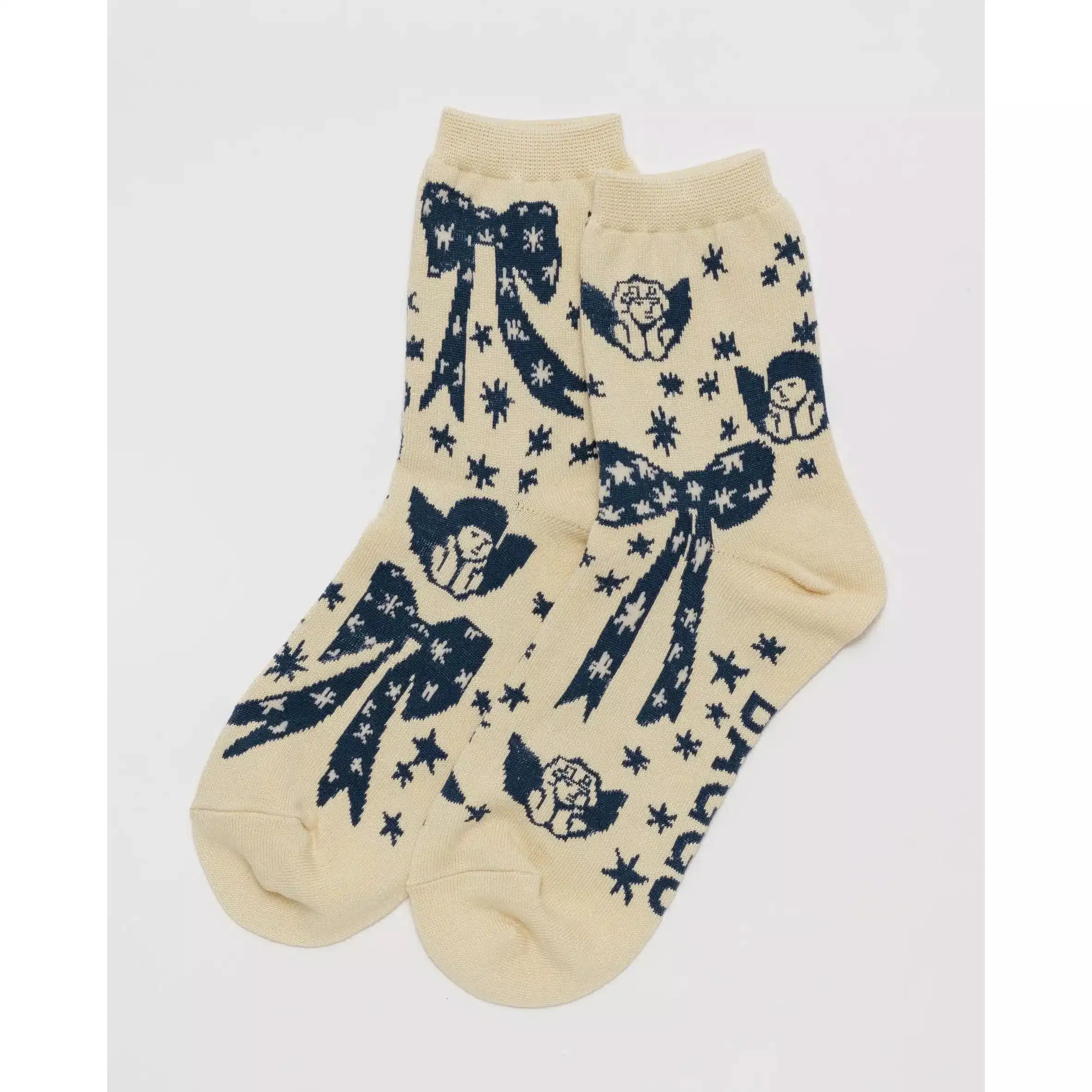 Baggu - Adult crew socks - Cherub Bows