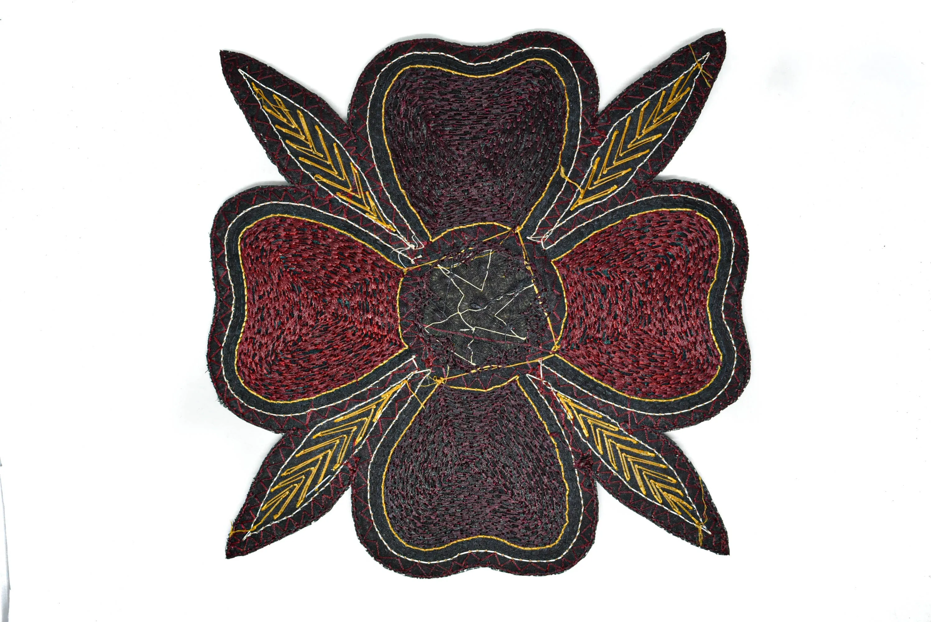 Beaded Floral Sew on Applique | Indian Floral Applique | Large Sew on Applique 8" x 8" - 1 Piece