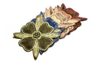 Beaded Floral Sew on Applique | Indian Floral Applique | Large Sew on Applique 8" x 8" - 1 Piece