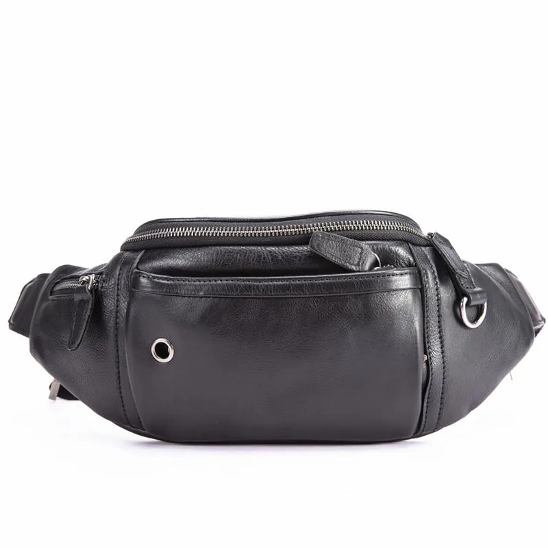 Black Brown MENS LEATHER FANNY PACK FOR MEN BUMBAG Vintage WAIST BAGS