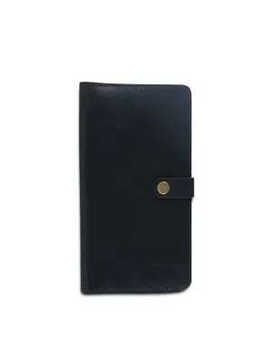 BLACK LEATHER TRAVEL PASSPORT WALLET