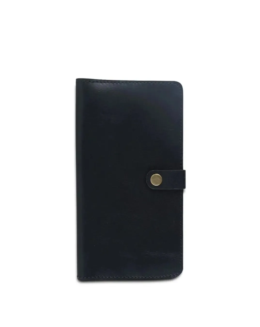 BLACK LEATHER TRAVEL PASSPORT WALLET