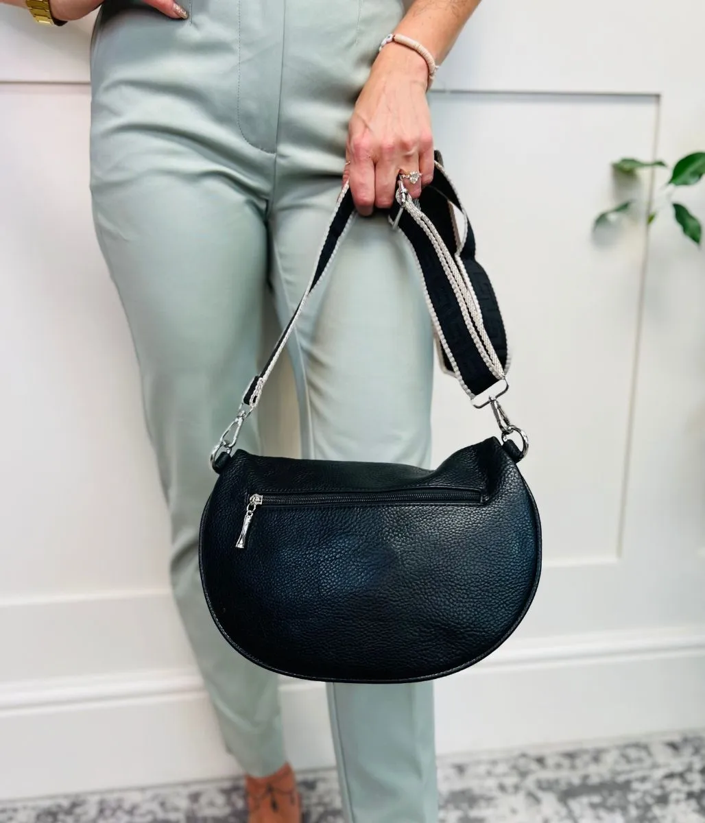 Black Soft Half Moon Bag