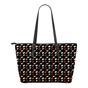 Book Pattern Leather Totes