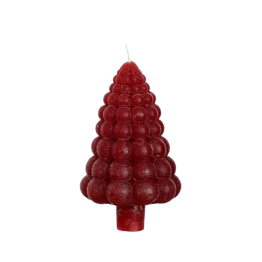 BUBBLE TREE CANDLE H12X7CM RED