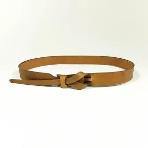 Buckleless Camel Leather Belt - 1"