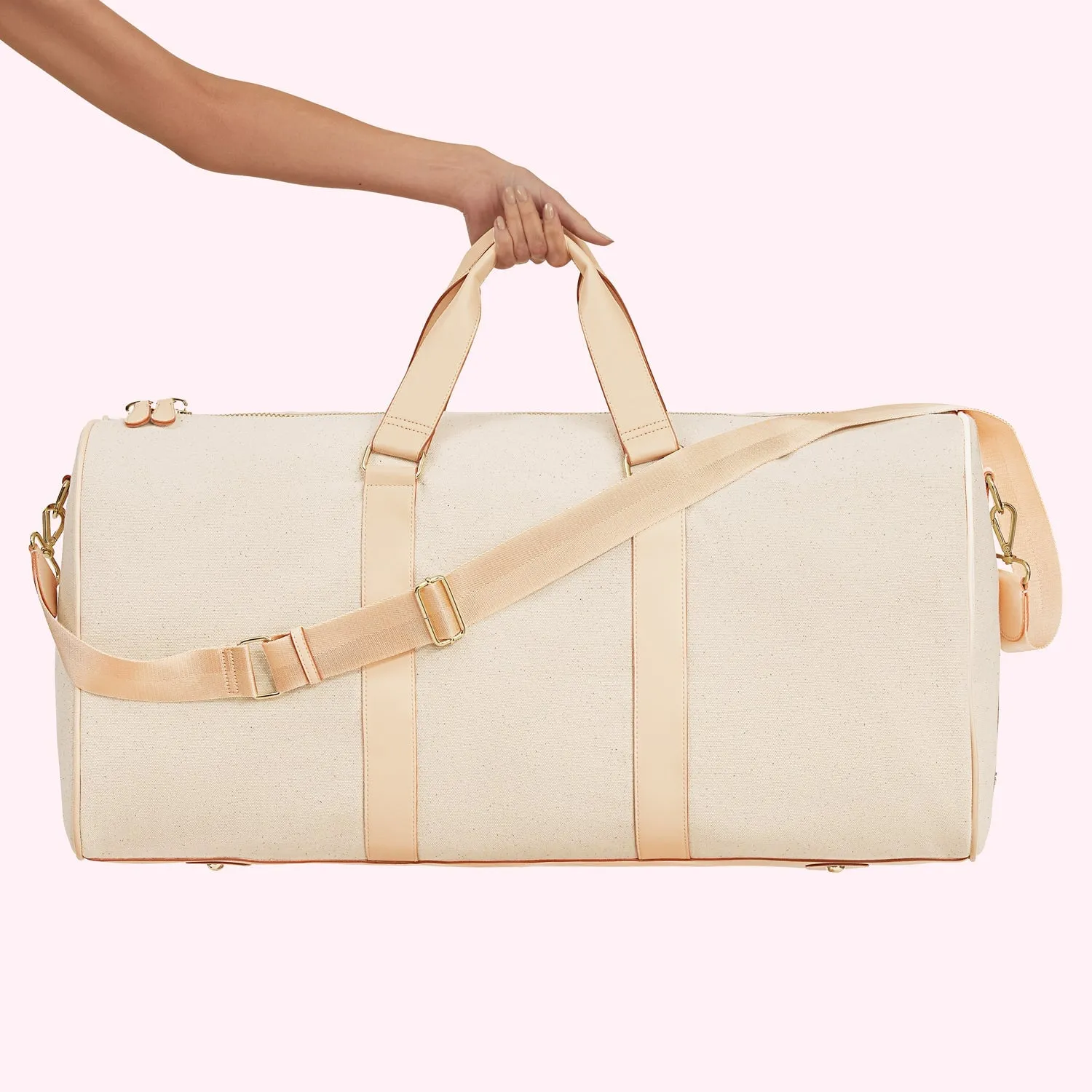 Canvas & Vegan Leather Oversized Duffle Bag