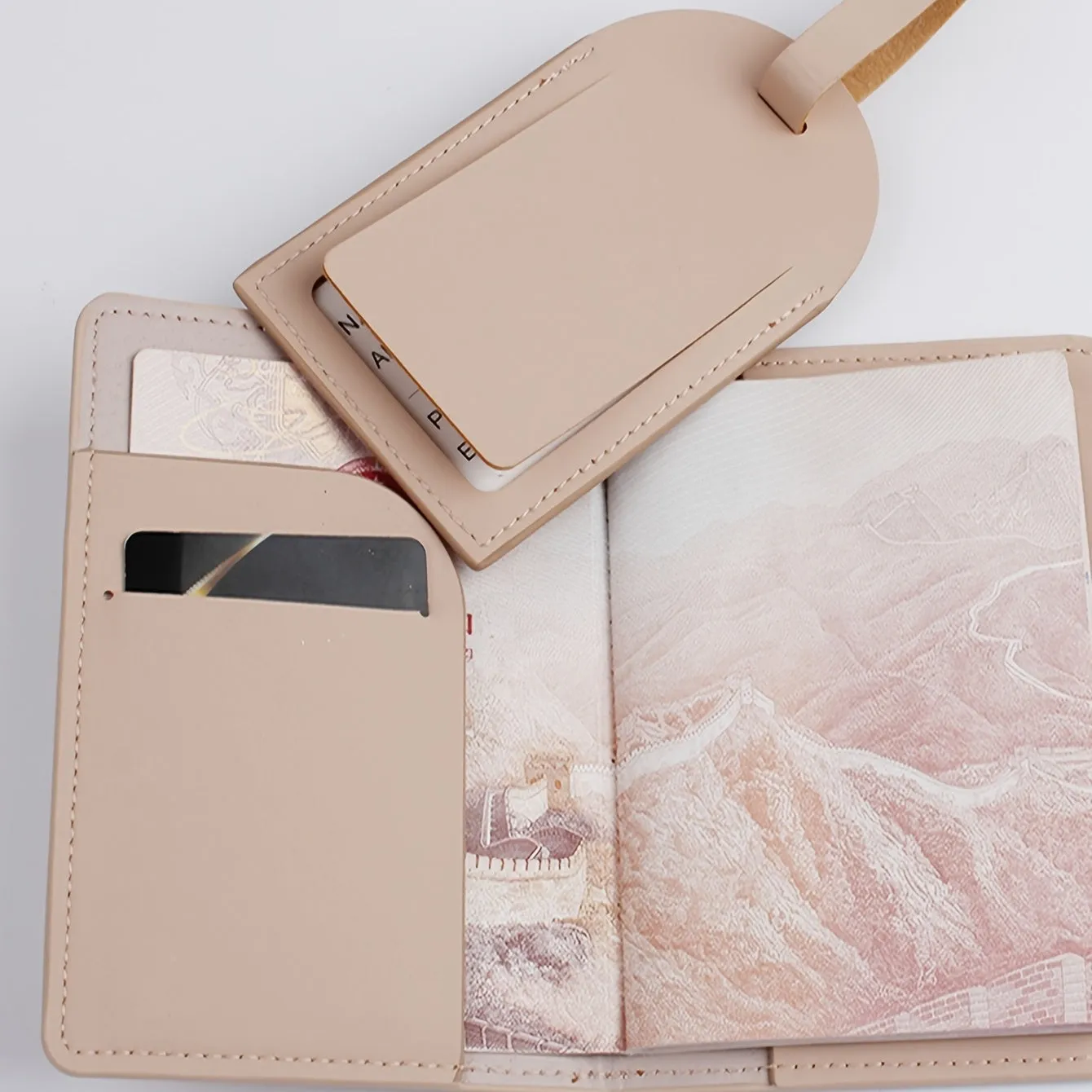 Chic Bronzing Passport Holder  Luggage Tag Bundle for Travel