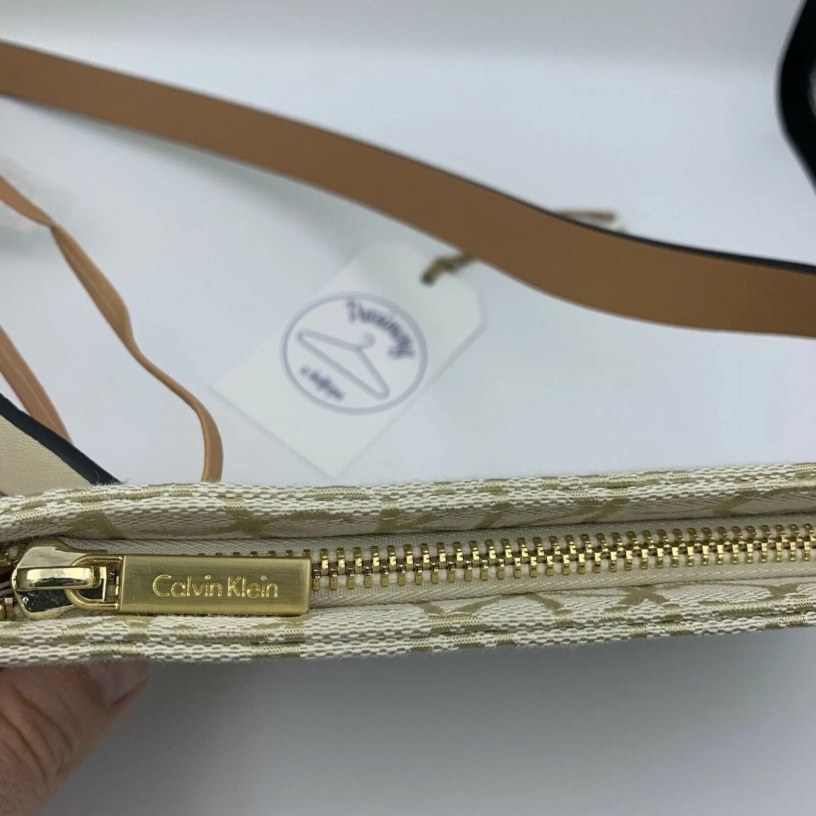 CK Calvin Klein Ivory & Gold Convertible Crossbody - Fanny Pack Purse NWT