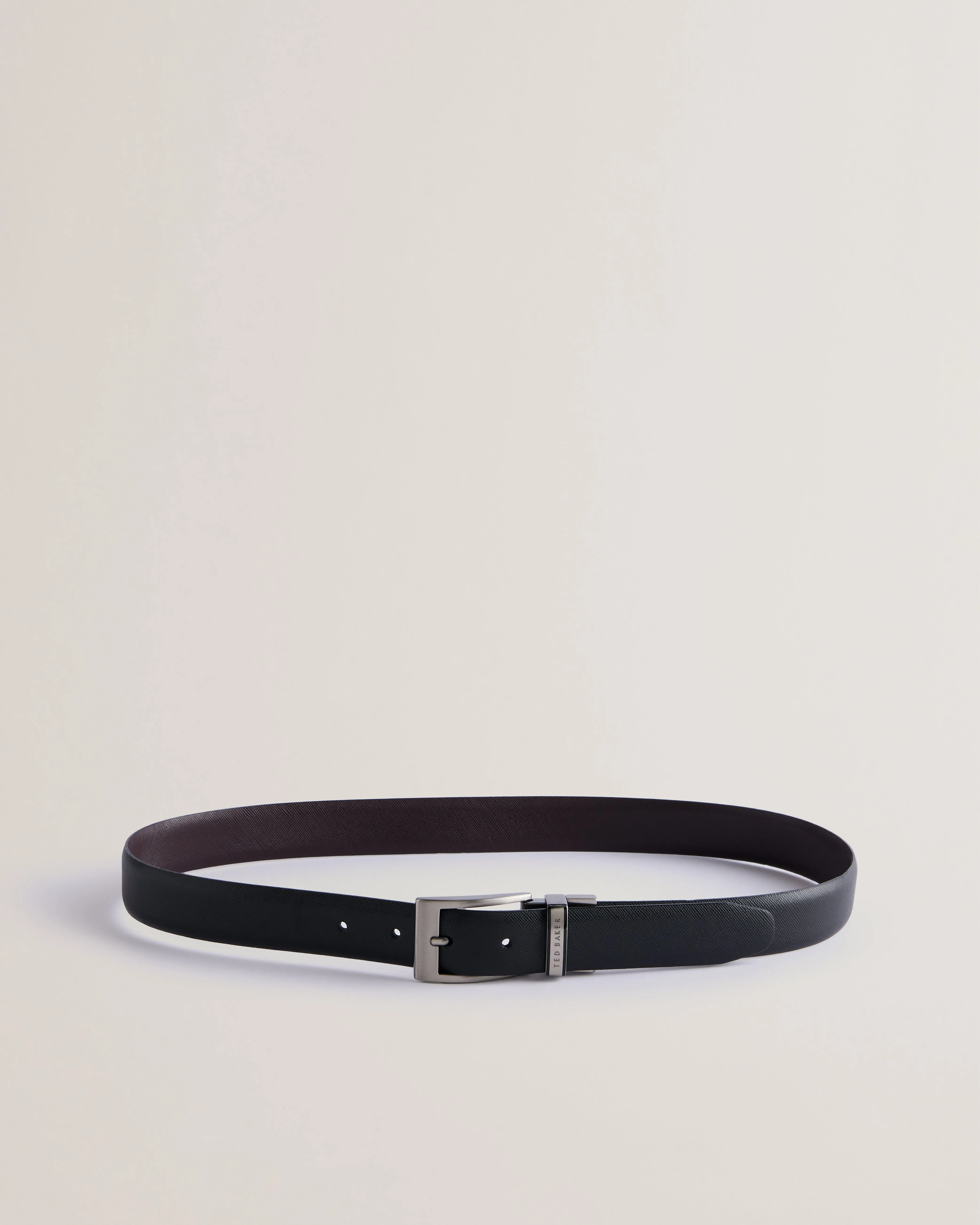 Colier Saffiano Leather Reversible Belt Black