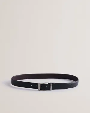 Colier Saffiano Leather Reversible Belt Black