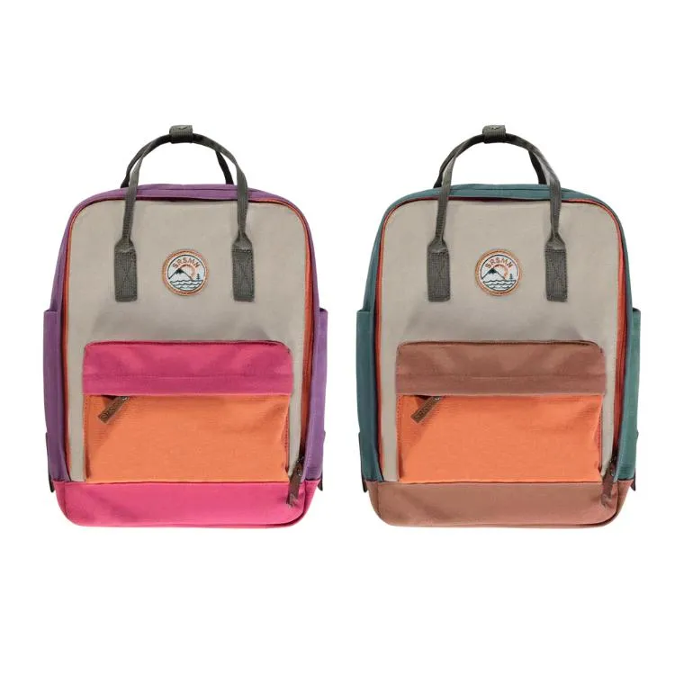 Colour Block School Backpack