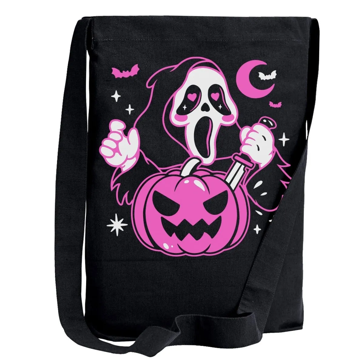 Cute Ghostface Pumpkin Sling Tote Bag