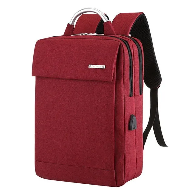 Dual Compartment Anti Theft Soft Back Computer Backpack with Top Handle