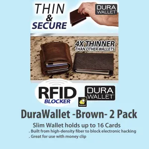 DuraWallet - Brown - 2 Pack for Ultimate Organization