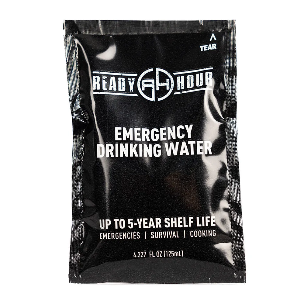 Emergency Drinking Water Pouch Case 4-Pack Bundle (256 Pouches) by Ready Hour