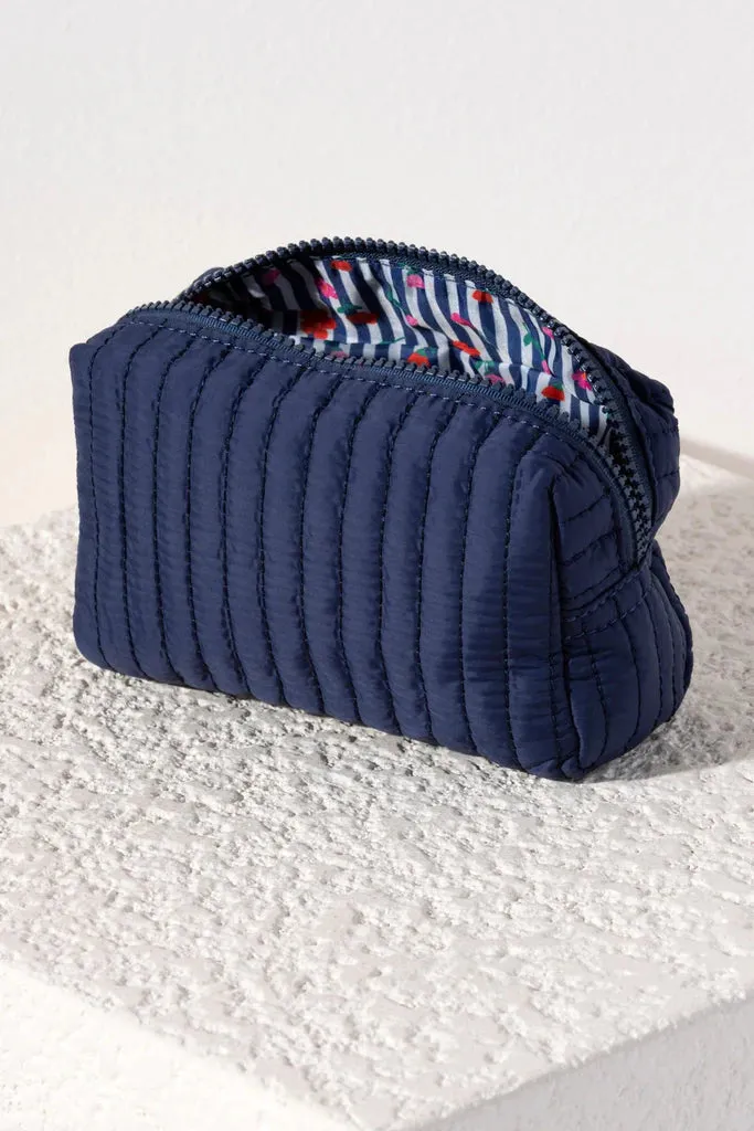 Ezra Boxy Cosmetic Pouch - Navy - 2 sizes