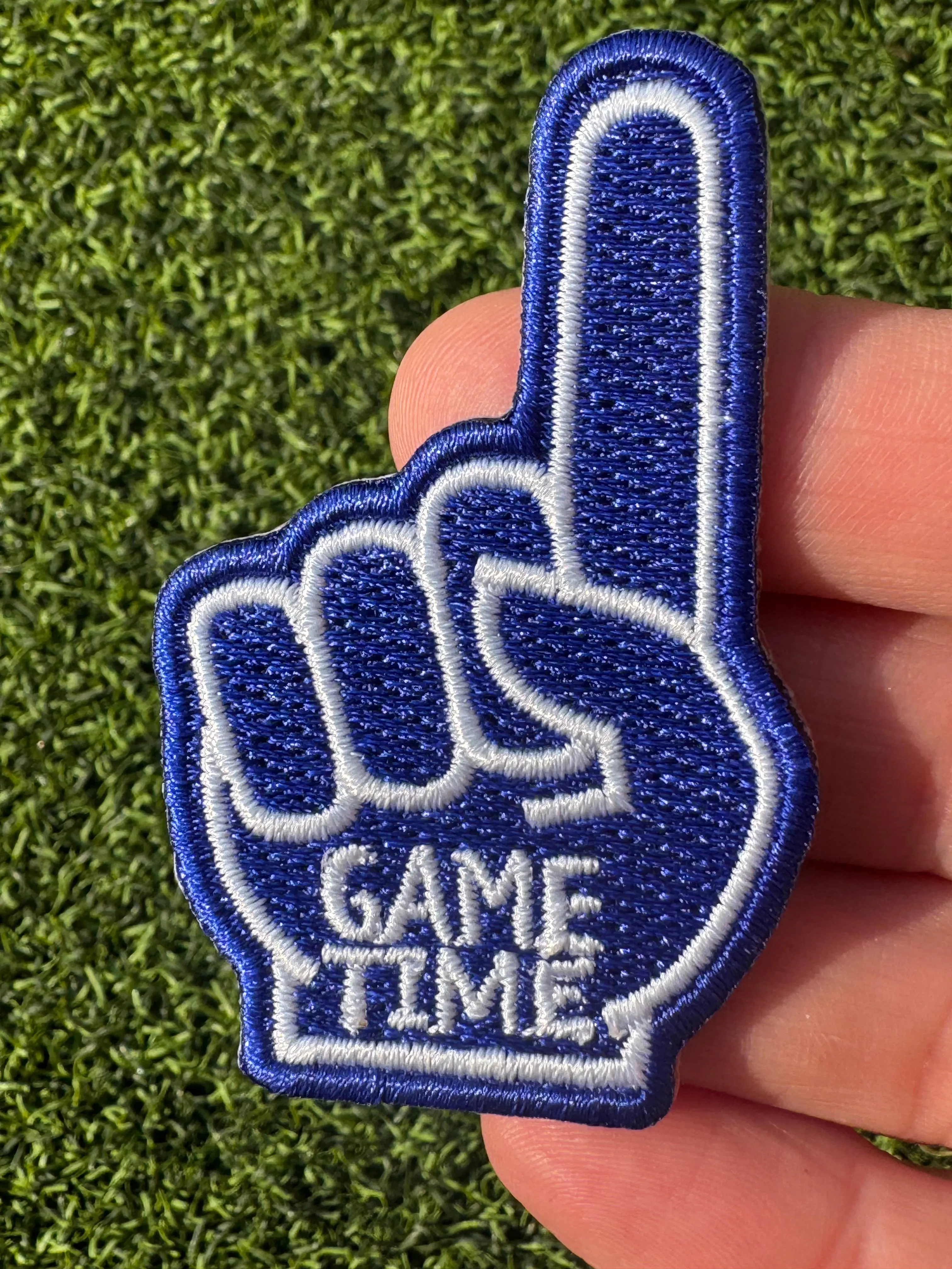 Foam Finger Game Time Iron On Patches