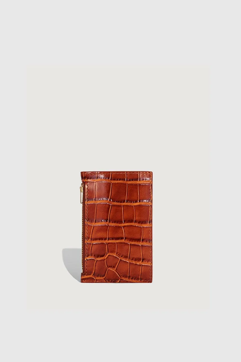 Frank Cardholder - Apricot Croc