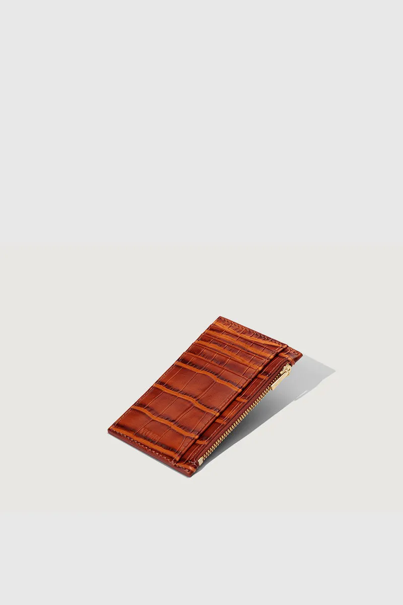 Frank Cardholder - Apricot Croc