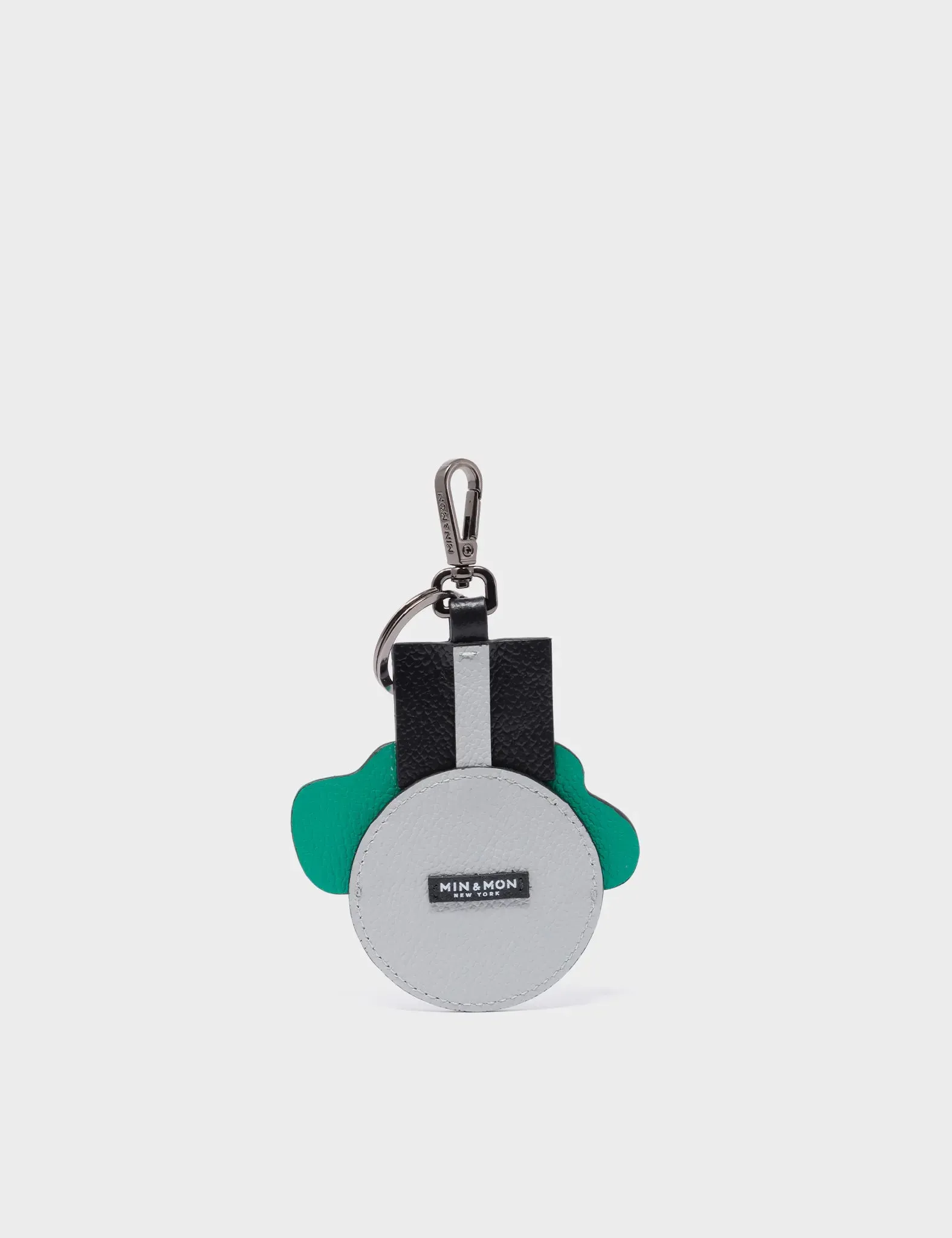 Friends Charm - Gray and Deep Green Leather Keychain