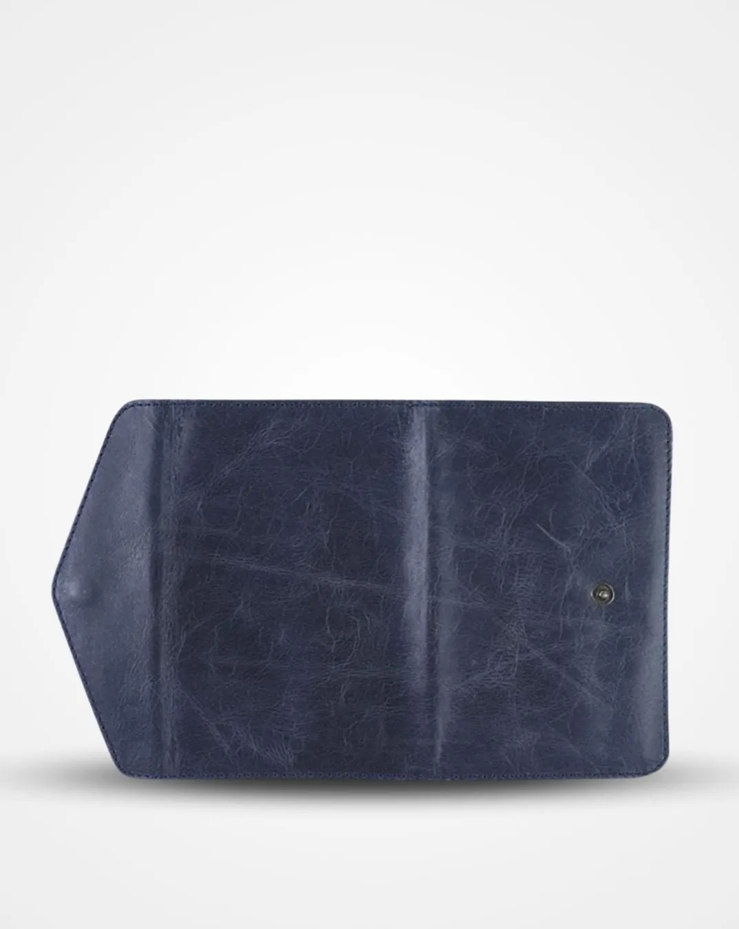 GRUNGE BLUE LEATHER TRAVEL PASSPORT WALLET