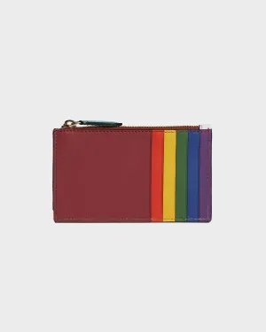 Hampton Zip Card Case in Inclusive Rainbow Colorblock by Jeff Wan