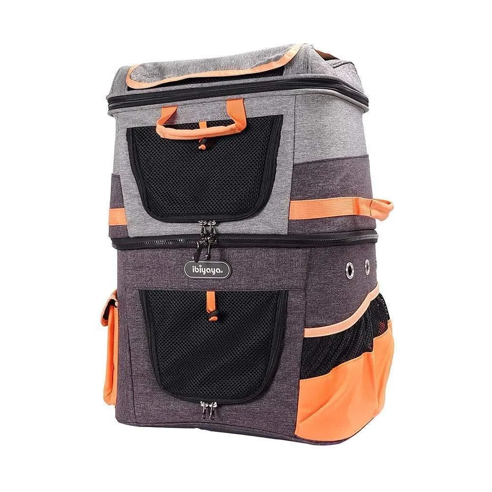 Ibiyaya® Two-Tier Pet Backpack | Orange