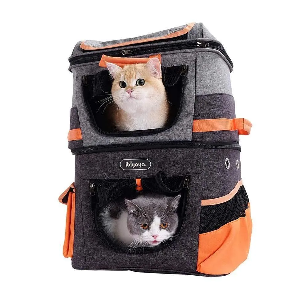 Ibiyaya® Two-Tier Pet Backpack | Orange