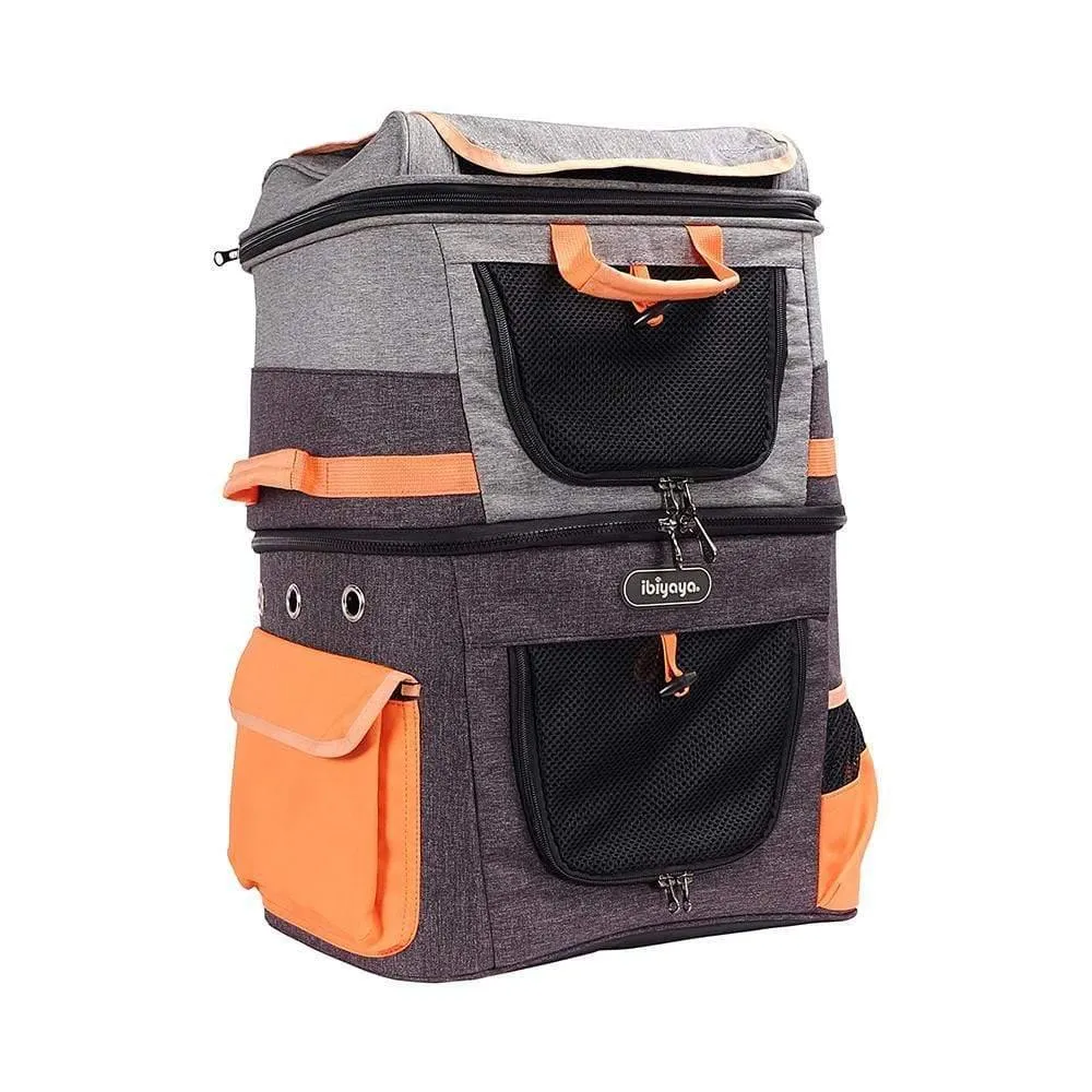 Ibiyaya® Two-Tier Pet Backpack | Orange