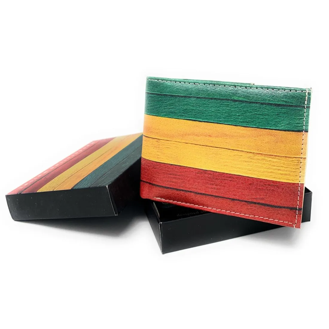 Jamaican Rasta Trifold Wallets In Gift Box Mens Womens Kids