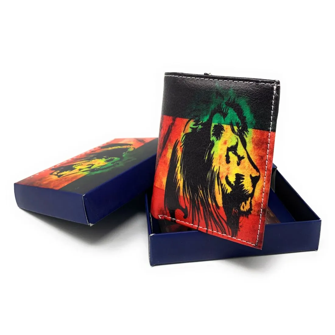 Jamaican Rasta Trifold Wallets In Gift Box Mens Womens Kids