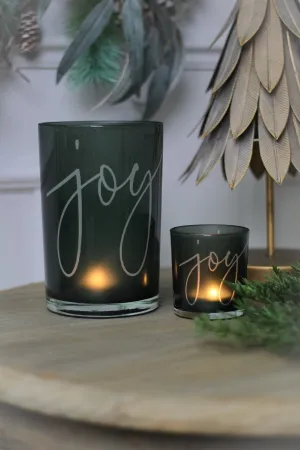 Joy Green Glass Tea Light Holders