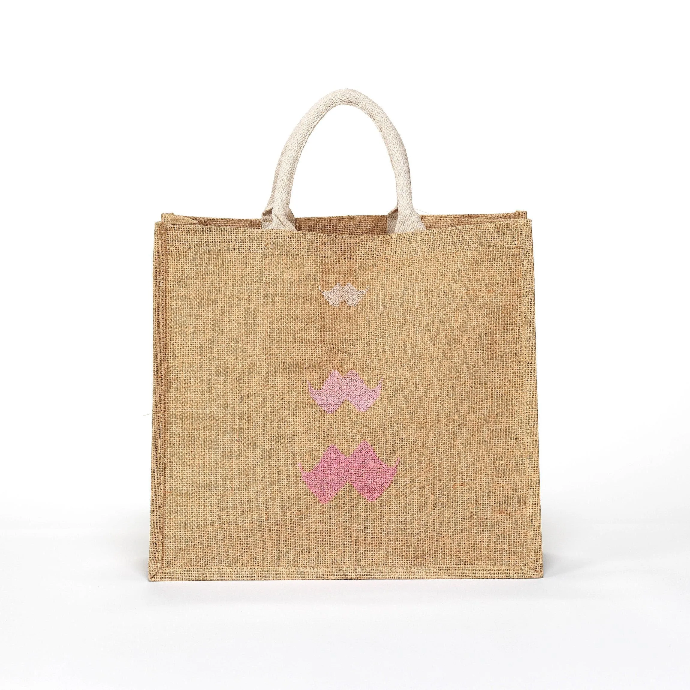 JUTE TOTE BAG MOUSTACHE