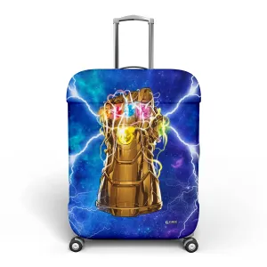 Kuber Industries Marvel The Infinity Gauntlet Luggage Cover|Polyester Travel Suitcase Cover|Washable|Stretchable Suitcase Protector|26-30 Inch|Large (Sky Blue)