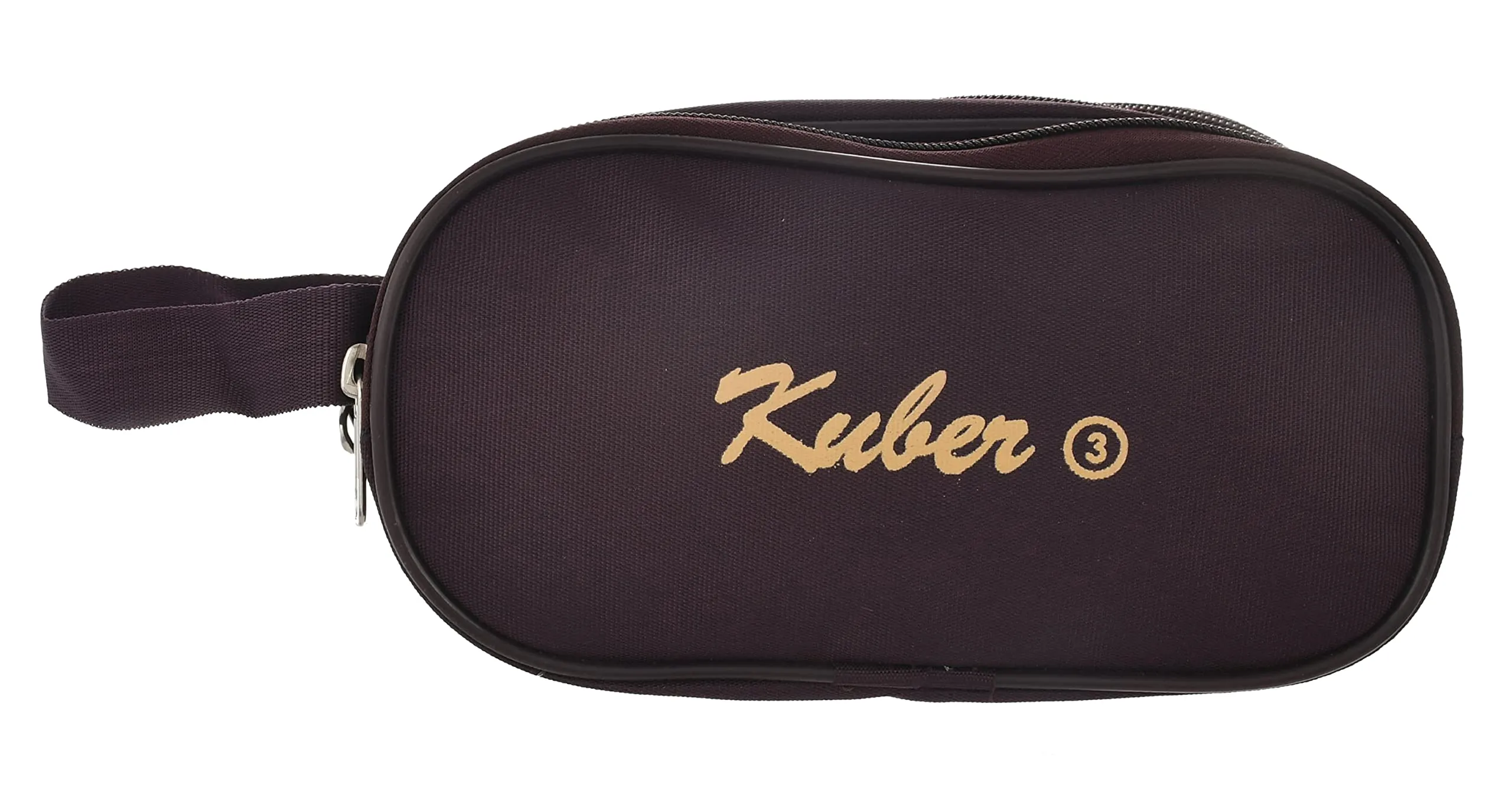 Kuber Industries Toilerty bag, Shaving Kit, Cosmetic Bag For Travel Accessories With 3 Zipper Comparments & Carrying Strip (Maroon)-HS43KUBMART26615