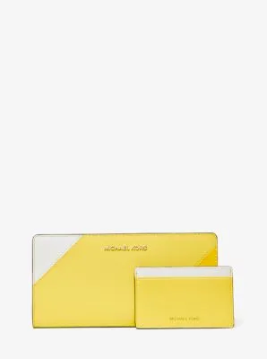 Large Tri-Color Leather Slim Wallet