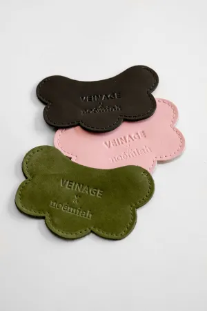 Leather cardholders with scalloped edges VEINAGE x Noémiah