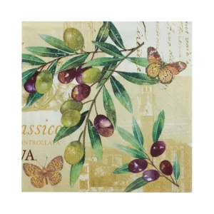 Little Birdie Decoupage Napkin 12"x 12" - Olive Orchard*