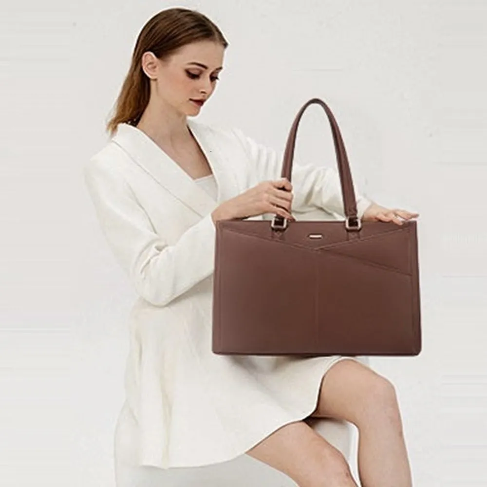 Lovevook Women's Versatile Laptop Tote & Handbag Brown - Perfect for Work and Travel