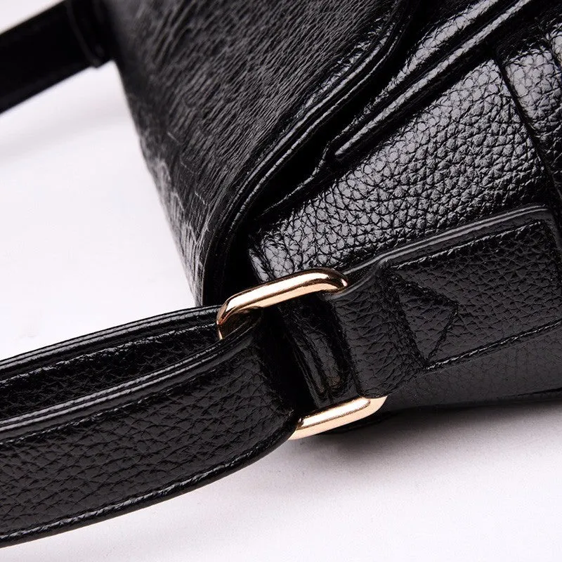 Luxury CrocFlap Alligator PU Leather Messenger Bag