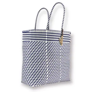 Maria Victoria | Magpie NW Totes | Upcycled, Handwoven, Navy/White Tote