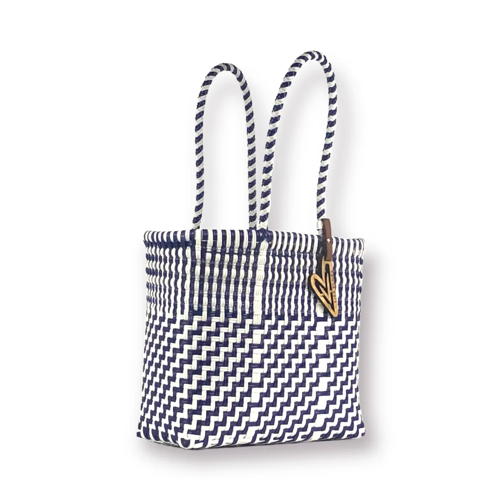 Maria Victoria | Magpie NW Totes | Upcycled, Handwoven, Navy/White Tote