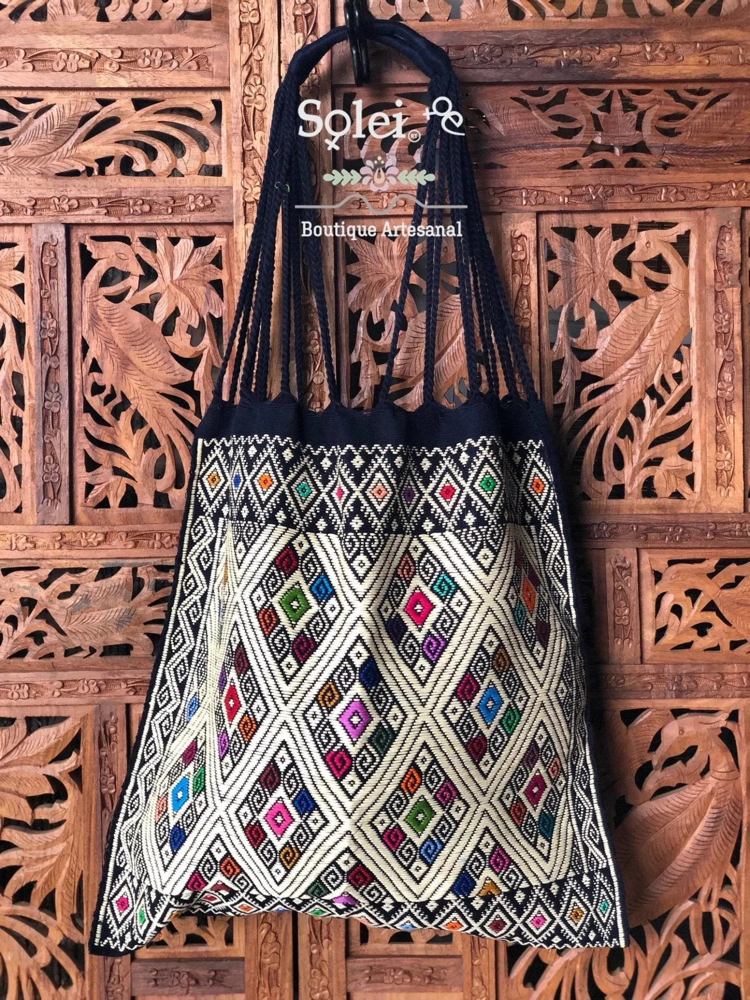 Mexican Tradicional Embroidered Morral Bag. Morral Larrainzar