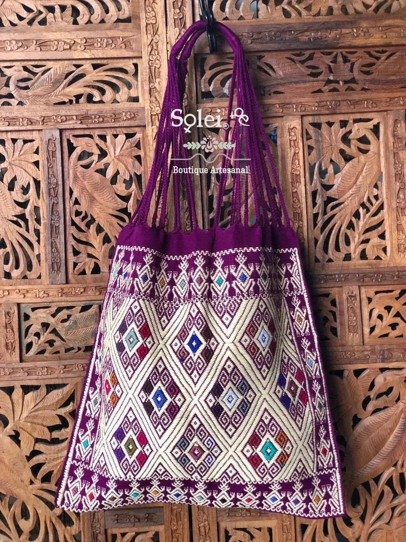 Mexican Tradicional Embroidered Morral Bag. Morral Larrainzar